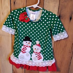 Adorable bonnie baby snowman dress